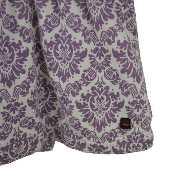 Tea Collection Purple & White Sleeveless Patterned Vest With Ribbed Collar Sz 7 - Picture 5 of 5